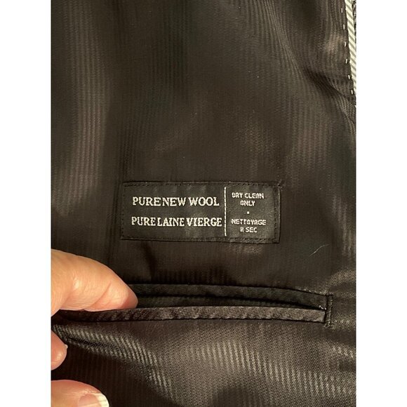 Mens Herringbone Blazer Jacket 52T 100% Wool Gray - Picture 5 of 16